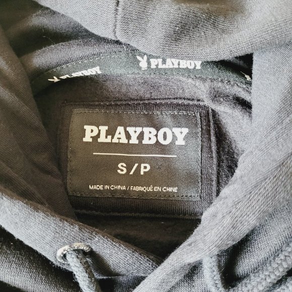 PLAYBOY Unisex Black Hoodie with Graphic Print Size Small - Picture 3 of 6